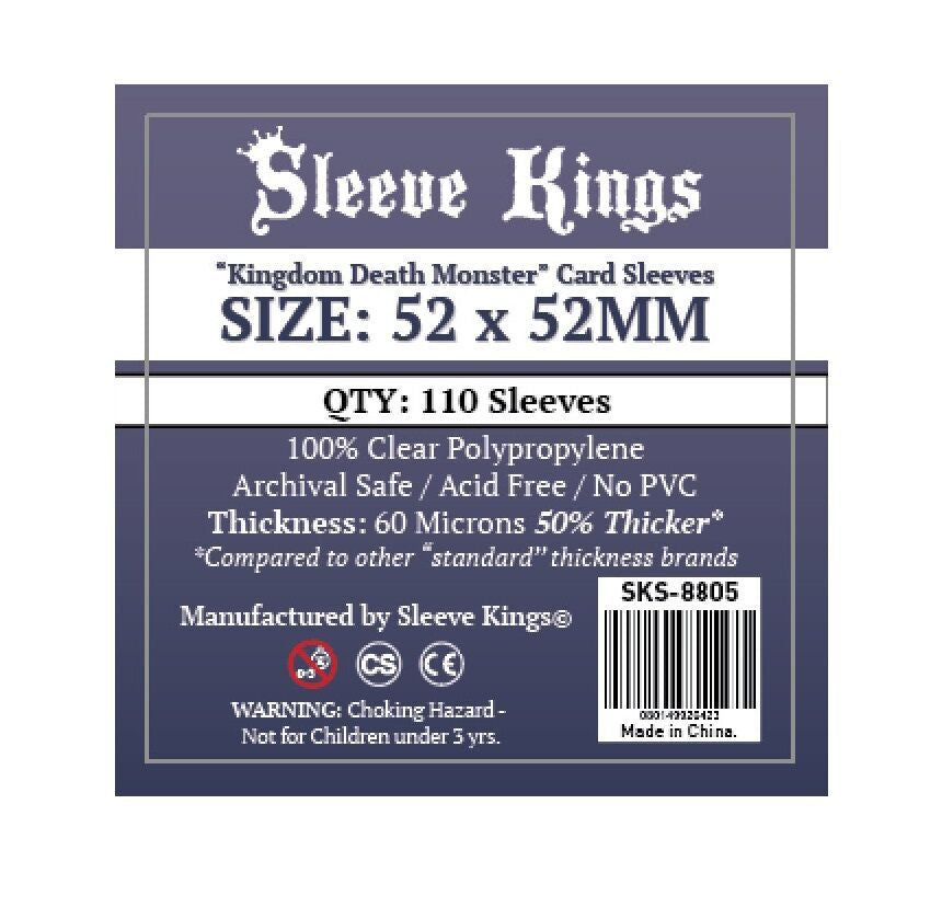 Bustine Protettive 52x52mm "Kingdom Death Monster" – Sleeve Kings (110 Pezzi)